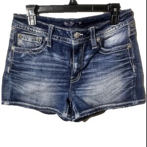 Miss Me Indigo Fade Low-Rise Denim Shorts
